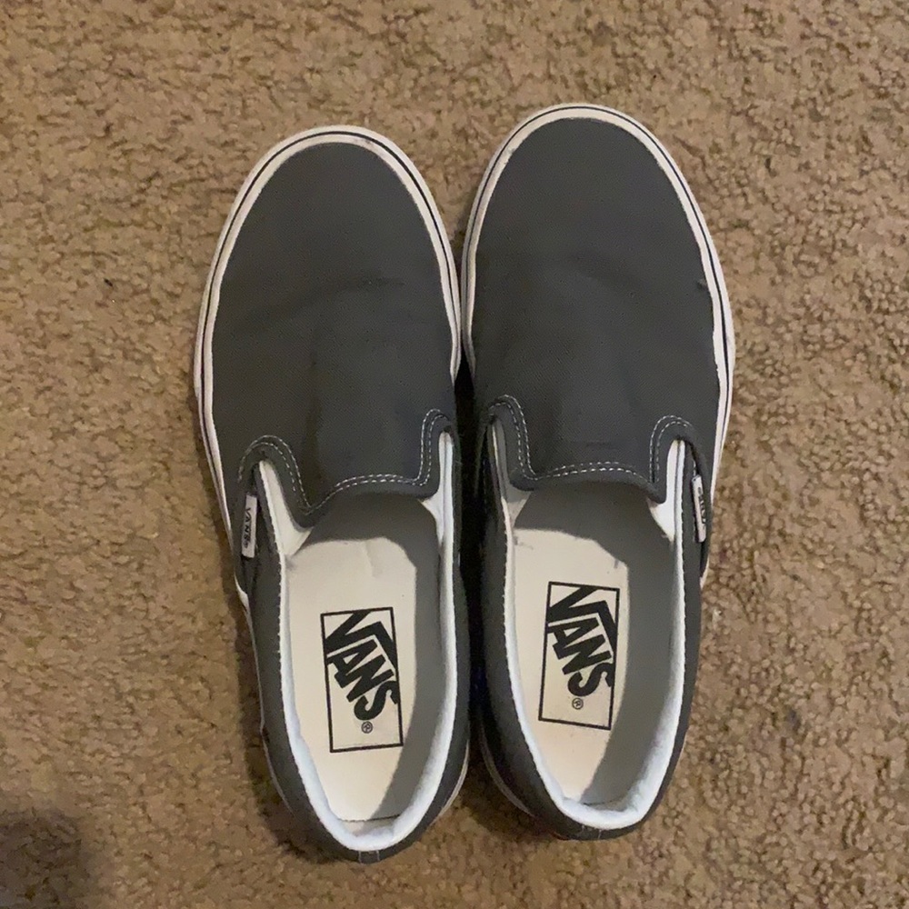 Vans grey slip on sneakers.
